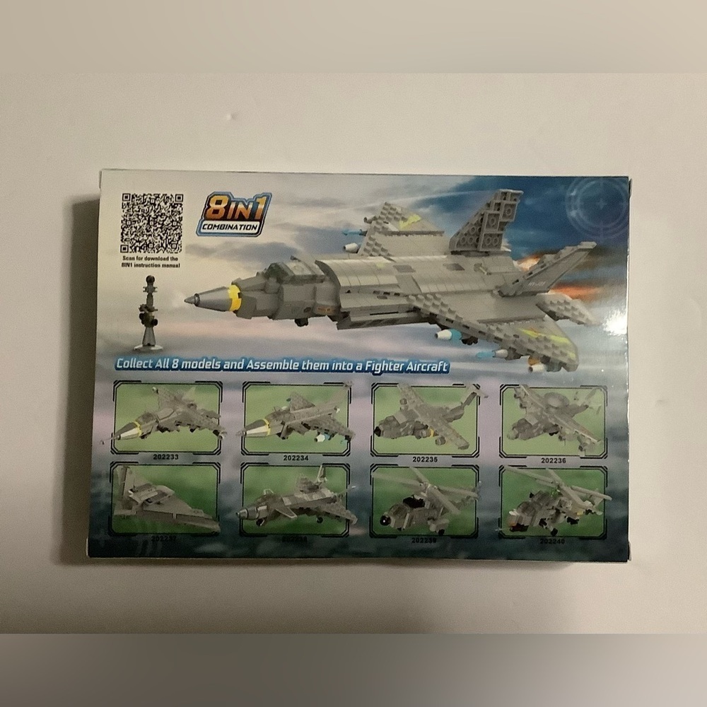 8-in-1 Fighter Aircraft Building Set - Gray